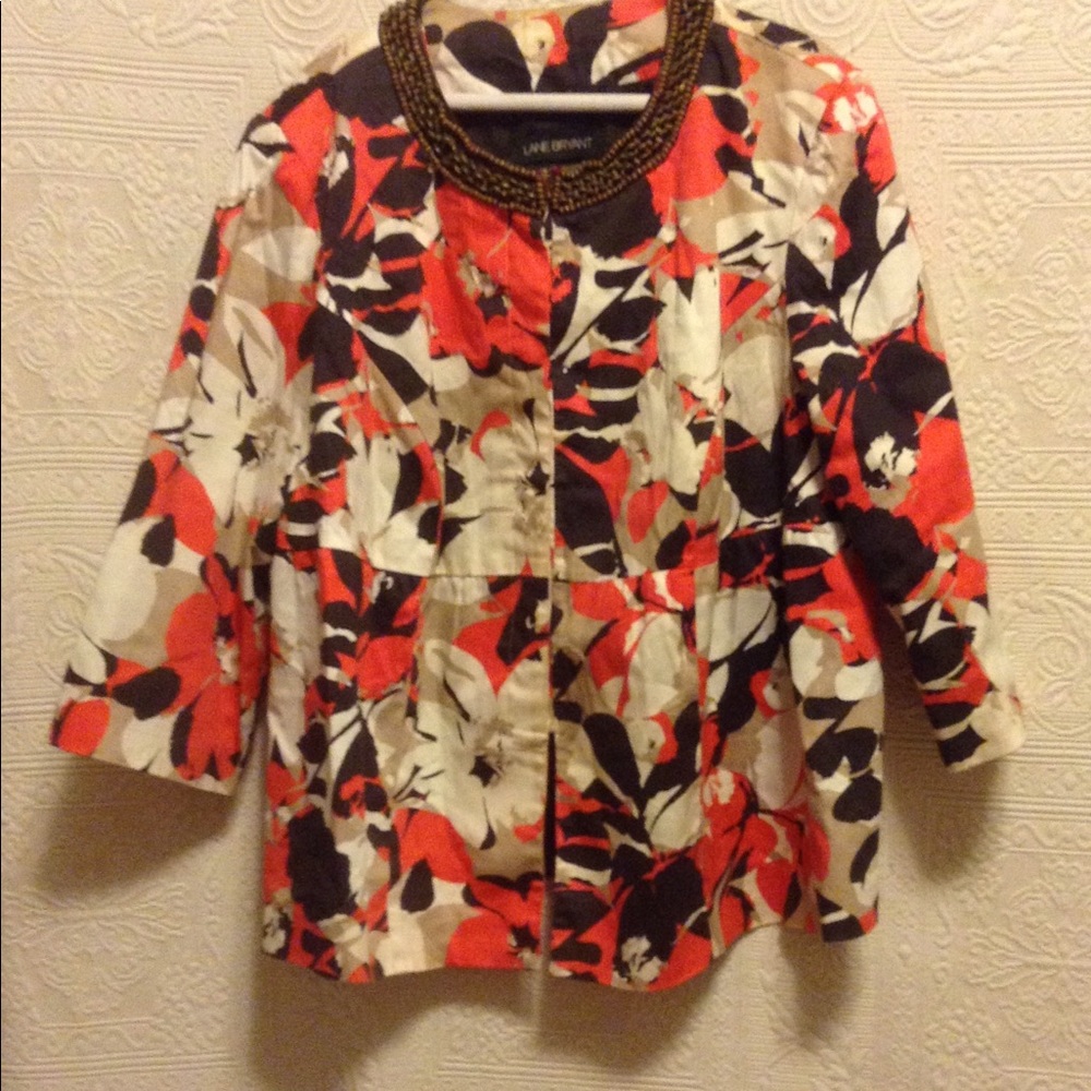 Floral lined jacket.